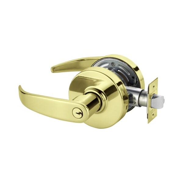 Sargent Entry Office Cylindrical Lock Grade 2 with P Lever and L Rose with ASA Strike and LA Keyway Bright B 287G05LP03 - main